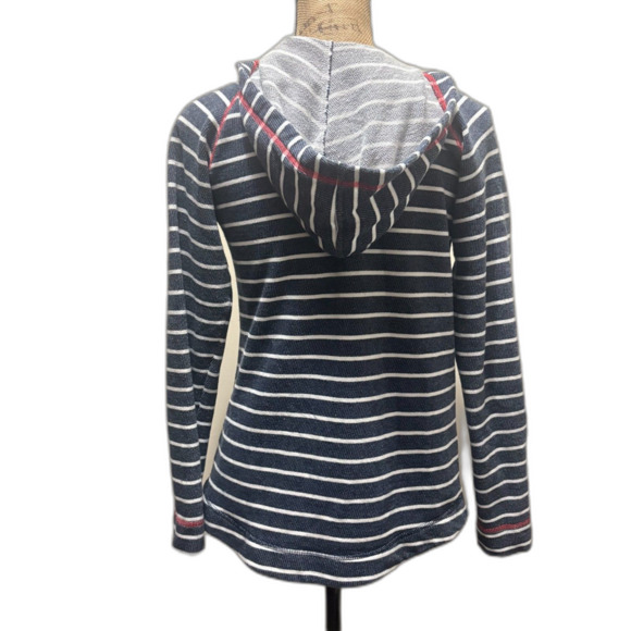 Columbia Tropic Haven Hoodie Sweatshirt Gray Nautical Stripe Coastal Size Small - Picture 3 of 5
